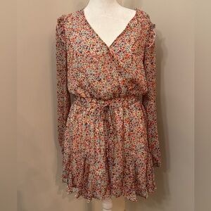 Blue Rain Women's Size Small Floral Romper Long Sleeve Sheer Lined